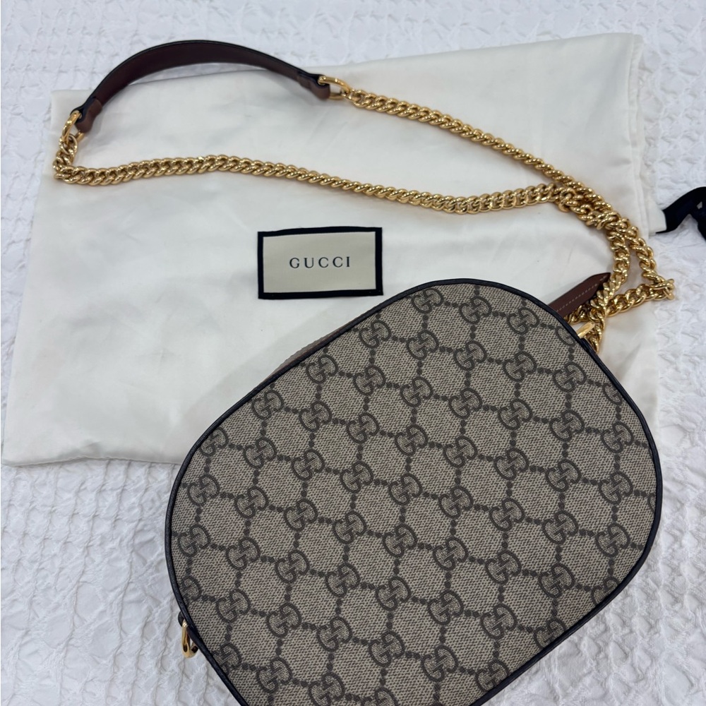 Gucci Beige and Brown Patterned Crossbody Bag